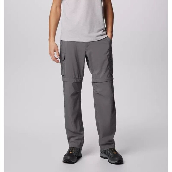 Columbia Silver Ridge Convertible PFG Pants Mens 38x32 Gray RipStop Cargo Lightw - Picture 1 of 12